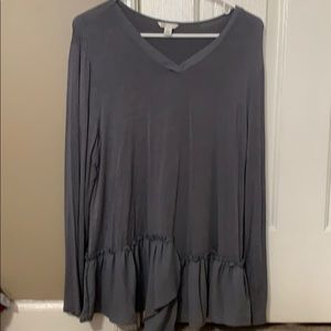 Dark grey long sleeve top